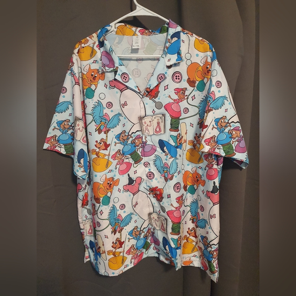 Vibrant Cartoon Print Men's Casual Button Down Shirt